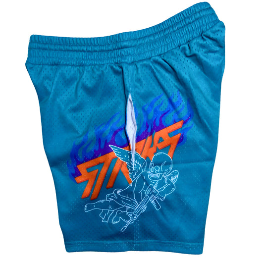 Active mesh logo shorts