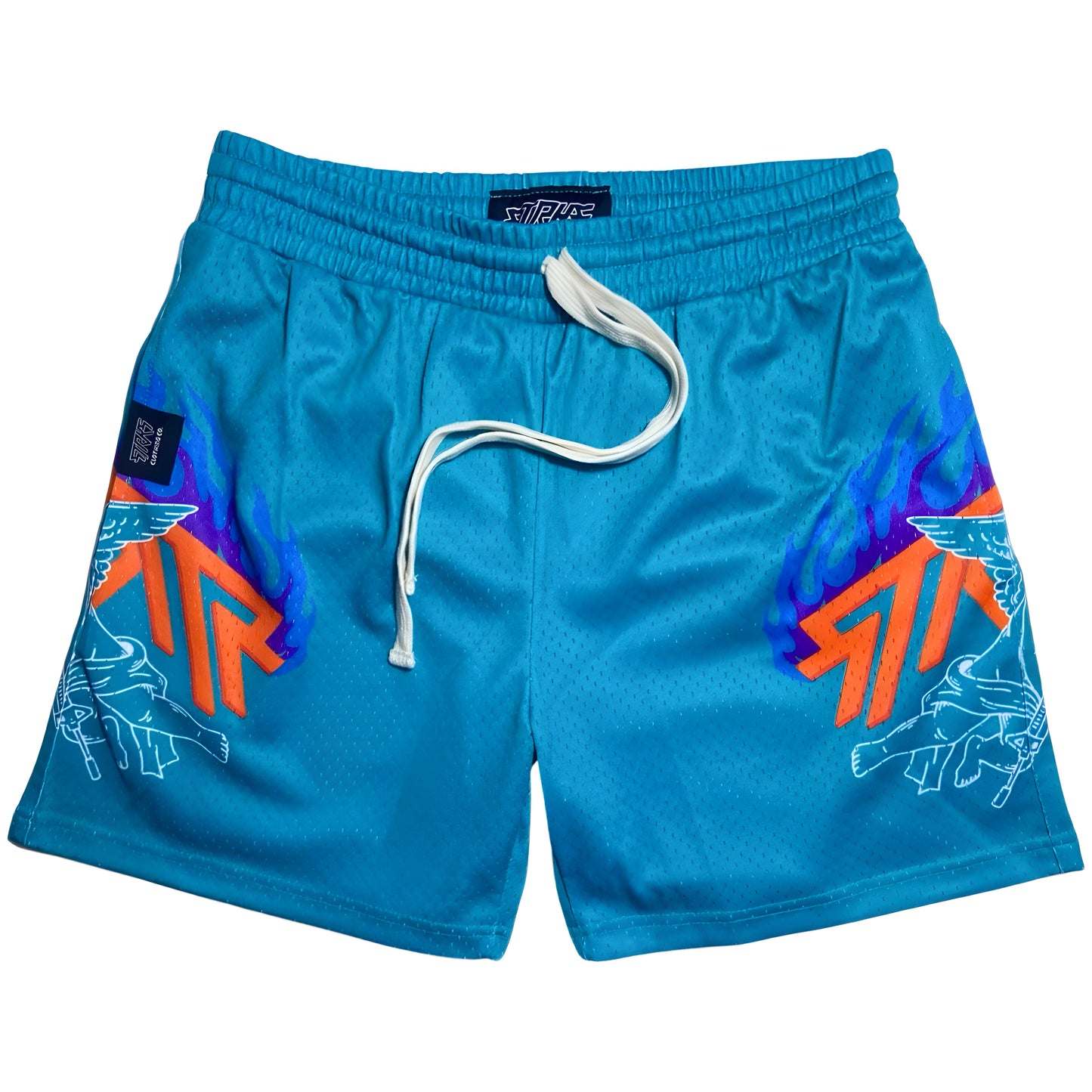 Active mesh logo shorts